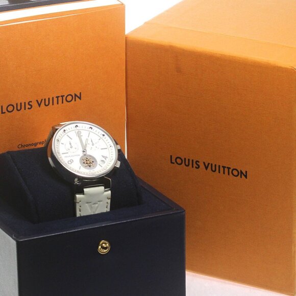 LOUIS VUITTON Tambour Moonstar GM Q8D10 Chronograph Quartz Men's Watch_868828 - Picture 1 of 7